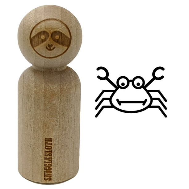 3//4 Inch Small Crab Icon Rubber Stamp for Stamping Crafting Planners